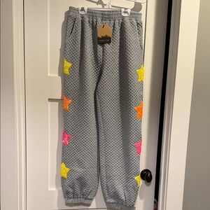 NWT Gray Star-Patterned Joggers